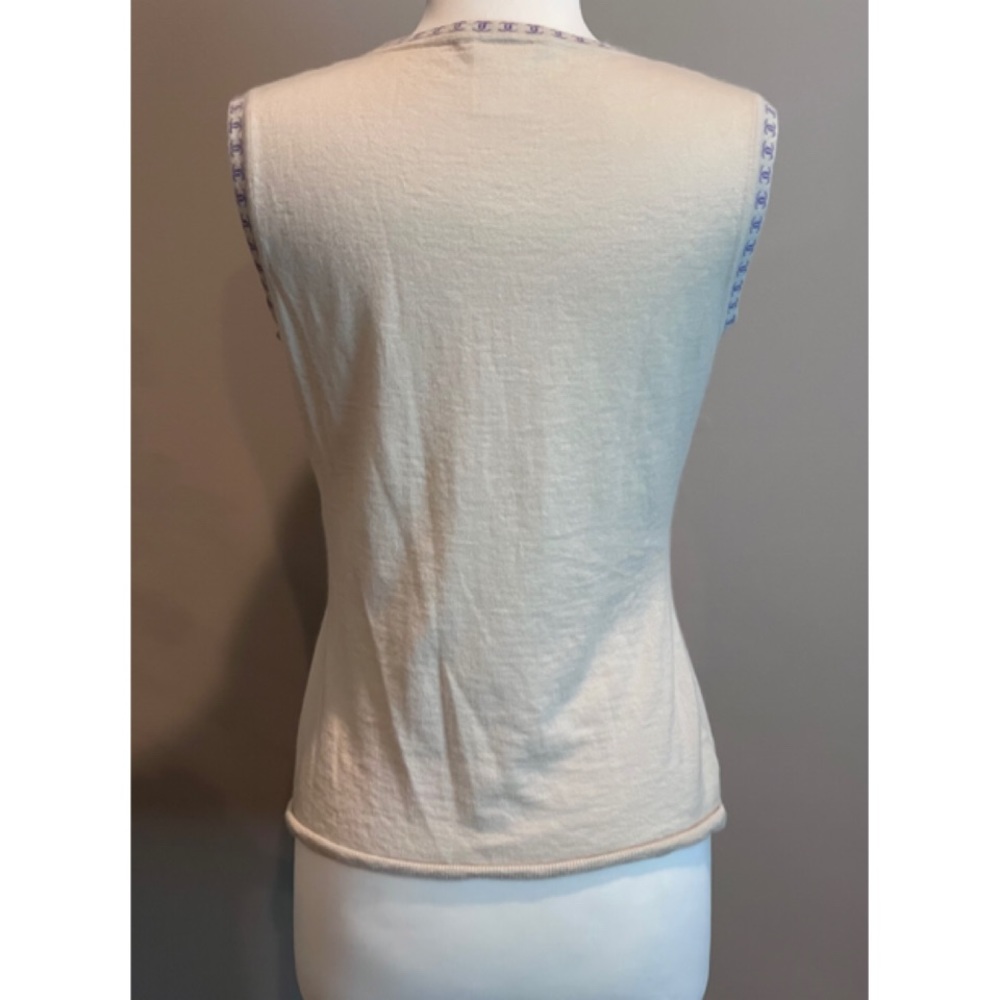 ✨Rare Vintage CHANEL 2001 Collection CC Logo Cashmere Vest Sweater Top Shirt - Picture 6 of 14